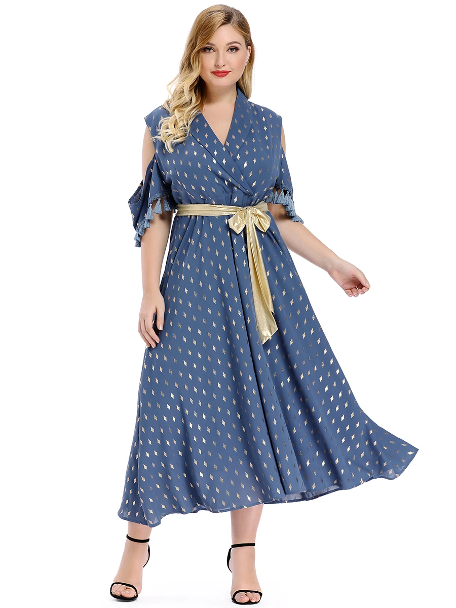 Vestidos, летнее платье в стиле бохо, пляжное платье, Модное детское летнее платье трапециевидной формы в горошек с коротким рукавом и v-образным вырезом