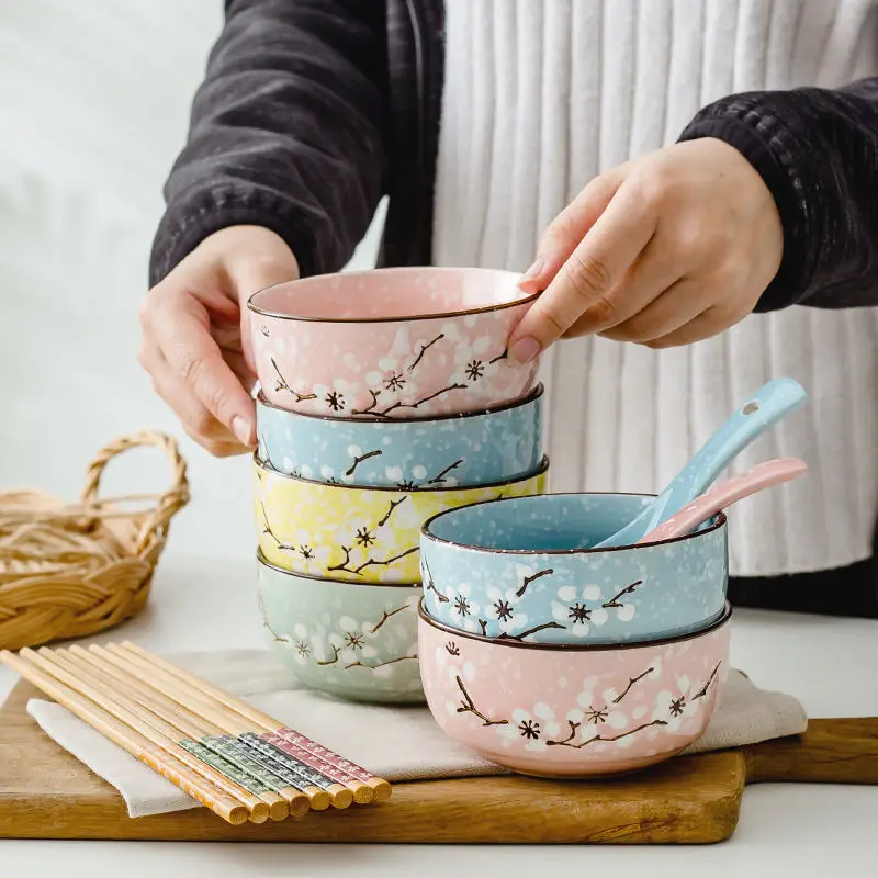 Набор посуды керамическая чаша рисовая необычная чашка для еды маленькая набор