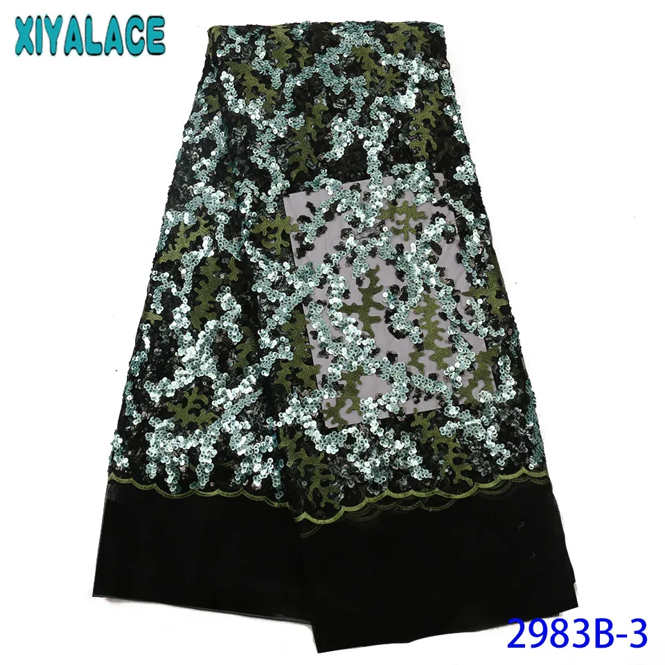 

Latest African Laces 2019,Nigerian Lace Fabrics with Sequins,Hot Sale French Fabric Lace KS2983B-3