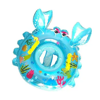 

Crab Baby Swimming Ring Inflatable Swimming Float Ring Pool Toys PVC Non-Toxic Ink Printing Safety Handles Kids Toddler