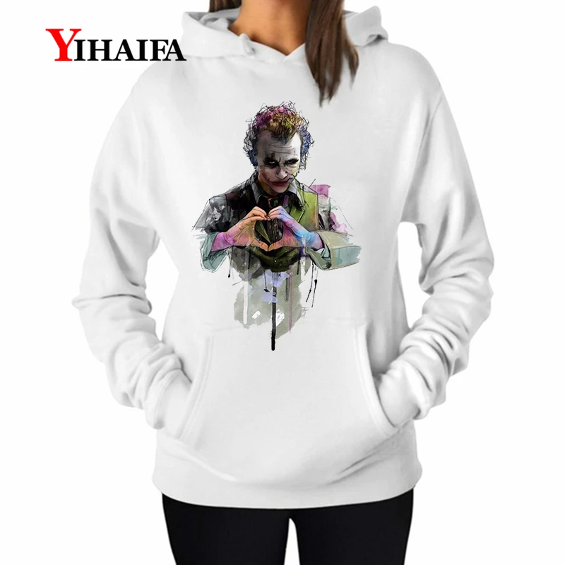 

YIHAIFA Roupas New ladies Hoodie Clown Creative itself Hoodies Casual Sweatshirt Hooded Blouse