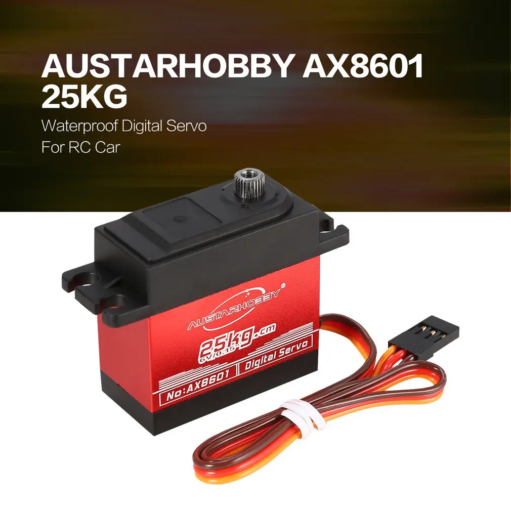 AUSTARHOBBY AX8601 4,8-6,0 в 25 кг 0,15 сек/60 водонепроницаемый крутящий момент полная металлическая передача цифровая сервопривод для Радиоуправляемый автомобиль, игрушки аксессуары Запчасти