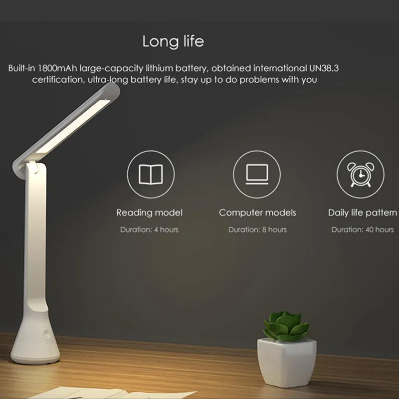  YEELIGHT USB Folding Charging Small Table Lamp Portable Desk Lights 40 Hours Lasting Three Dimmer A
