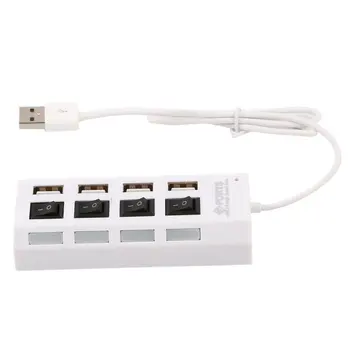 

4 Port Micro USB Hub 2.0 USB Splitter High Speed 480Mbps USB 2.0 Hub LED With ON/OFF Switch For Tablet Laptop Computer Notebook