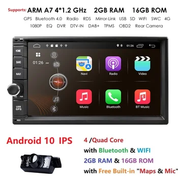 

2019 Android10.0 2DIN Universal Car NO DVD player Auto Radio Quad Core 7Inch GPS Stereo Audio Head unit Support DAB DVR OBD BT