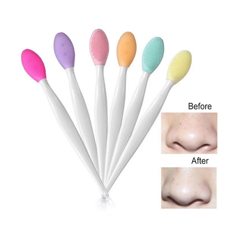 

1PC Silicone Facial Cleansing Brush Soft Handheld Nose Exfoliator Blackhead Removal Face Massager Clean Brushes Deep Cleaning