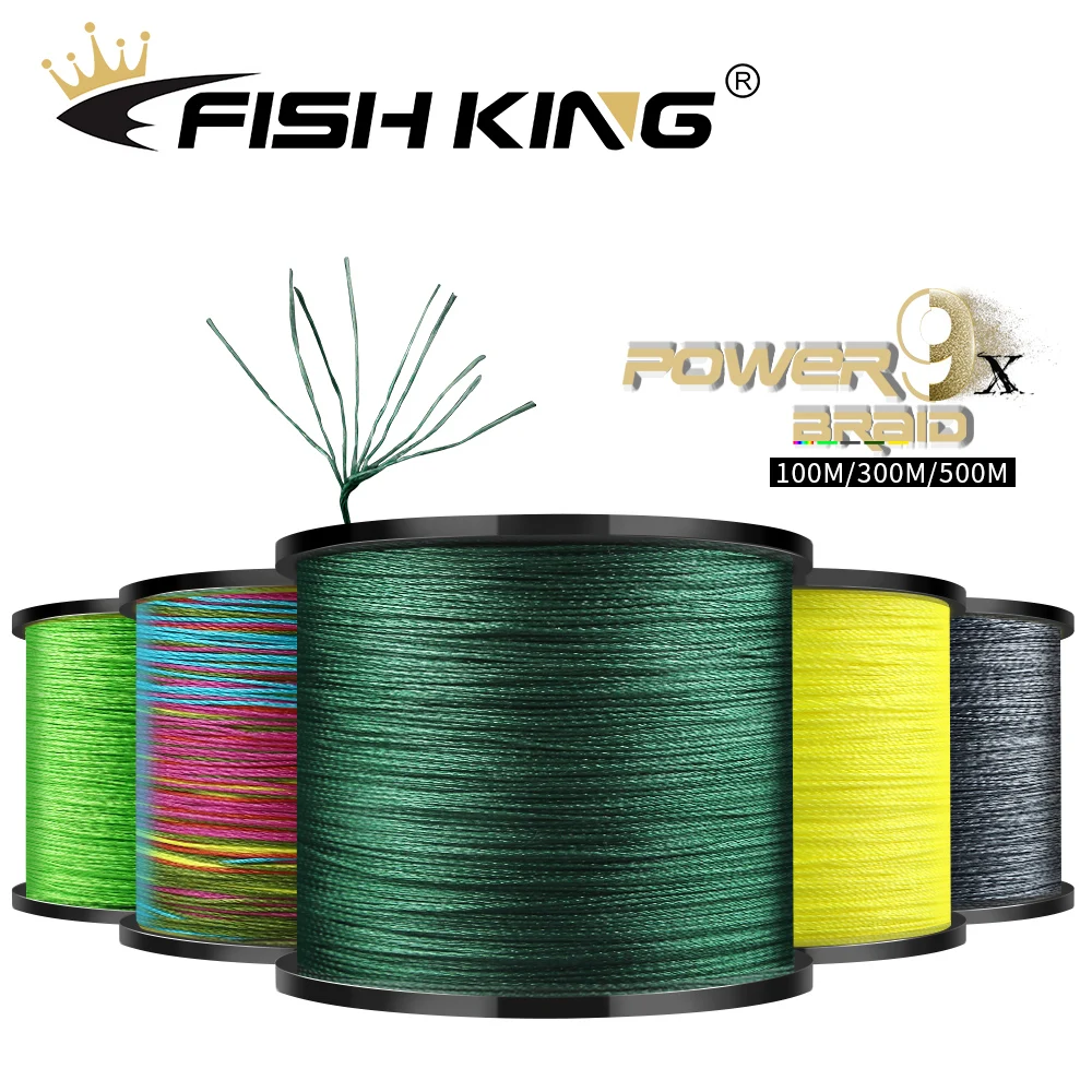 PE Fishing Line 300M/500M Multicolor 9 Strands Braided Lines 20-100LB Multifilament Boat Fishing Tackle