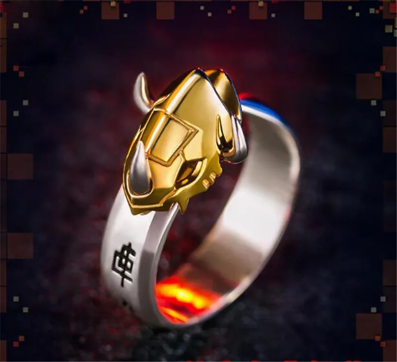 A style Аниме Приключения Дигимонов 15-летие WarGreymon Omegamon кольцо 925 серебряное кольцо Регулируемый подарок Хэллоуин косплей кольцо - Цвет основного камня: A style