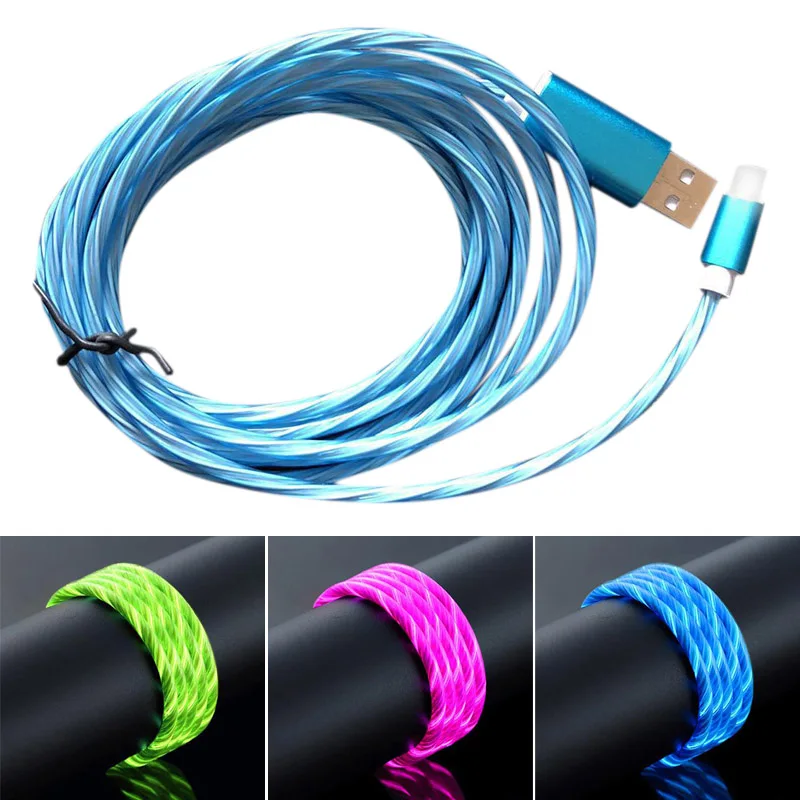 Отправленный случайным образом тип-c светодиодный светильник USB кабель для передачи данных зарядный кабель для мобильного телефона Android зарядный кабель