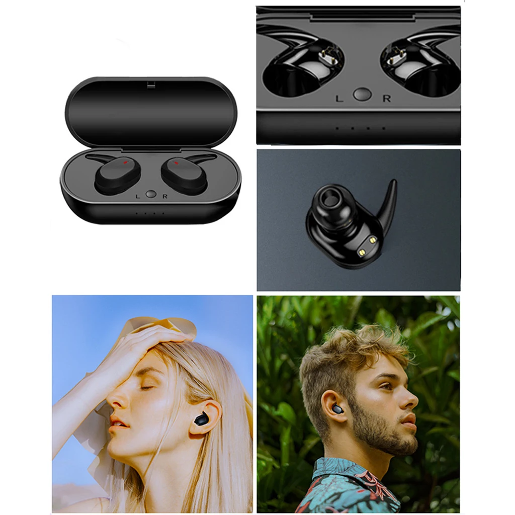 TWS Wireless Bluetooth 5.0 Smart Fingerprint Touch Earbuds With Mic Noise Cancelling Sports Headphone Headset With Charging Box