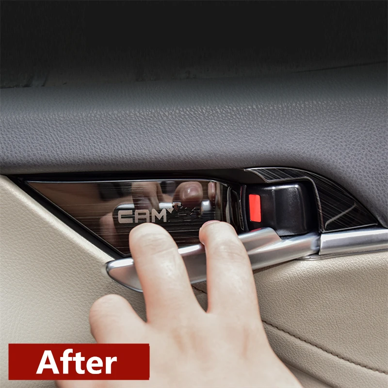 Car Stainless steel Interior Door Handle Bowl Decorative Cover Trim For Toyota Camry 70 XV70 2018 2019 2020 Interior Accessories