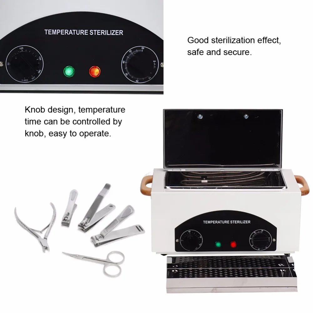 Electric High Temperature Nail Art Tool Sterilizer Manicure Disinfection Cabinet EU Plug