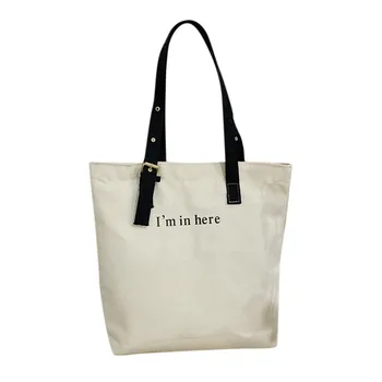 

Punk Rivet Bag Shoulder Bag Large Capacity Tote Women Retro Solid Color Large Capacity Canvas Shoulder Bag sac a main femme#50