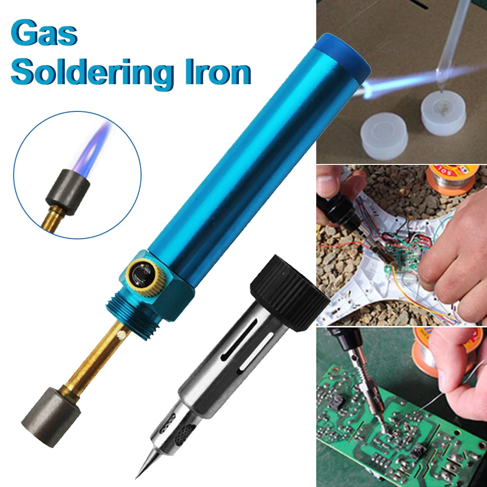 Portable Soldering Iron Pen Adjustable Temperature Burner Blow Butane Gas Soldering Iron Kit Repair Solder Welding Tool Cordless hot stapler plastic repair