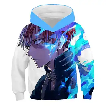

2020 Cartoon Hero Academy Long Sleeve Hooded Sweater and Casual Sweater Anime 3D Printed Boy and Girl Cartoon Hooded Sweater