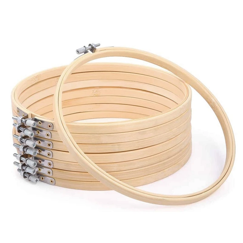 

Embroidery Hoop 5 Size Options Bamboo Embroidery Frame for Cross Stitch Durable Hoop Without Burr, Smooth Screw
