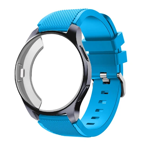 sky blue 9 Galaxy watch чехол+ ремешок для samsung Galaxy watch 46 мм 42 мм gear S3 Frontier/Классический 22 мм ремешок для часов Универсальный защитный бампер - Цвет ремешка: sky blue 9