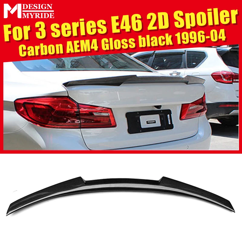 

For BMW E46 2-door High Kick M4 Style Rear Trunk Spoiler Wing Carbon Fiber 3 Series 320i 323i 325i 328i Rear Spoiler Wing 96-04