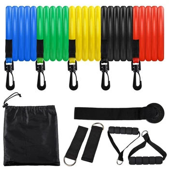 

Fitness Equipment Multi-function Equipment 11pcs TPE Pull Rope Colorful Handle Exercise Resistance Bands for Exercise