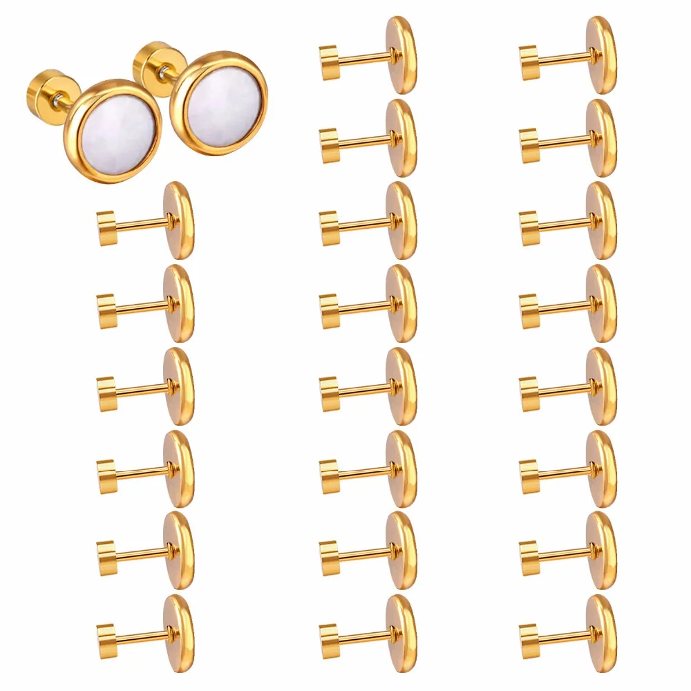 12 пар/лот серьги-гвоздики из нержавеющей стали Анти-аллергия хирургические стальные серьги-винт Brincos