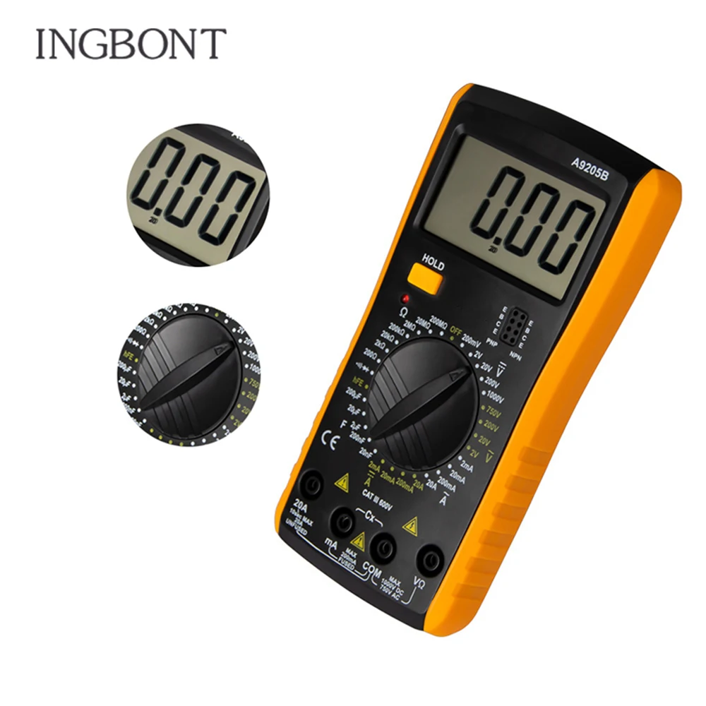 

A9205B Handskit Multimeter AC DC Digital Multimeter Professional Tester Meter Voltmeter Digital LCD Display Counts Meter Tester