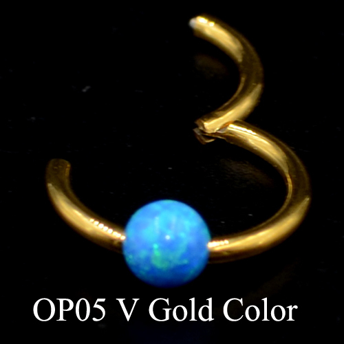 1Piece G23 18g&16gTitanium Opal Segment Hinged Ring Septum Nose Clicker Piercing Nose Lip Earrings Helix Nose Piercing