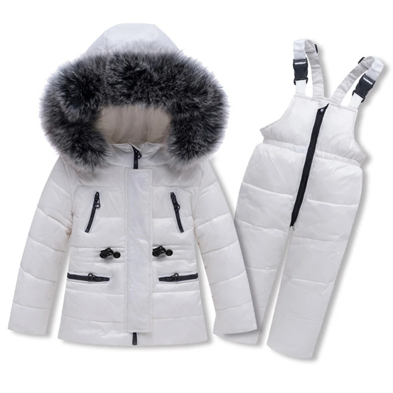 Doudoune De Ski D Hiver Pour Bebe Avec Capuche En Vraie Fourrure Coupe Vent Salopette Tz144 Aliexpress