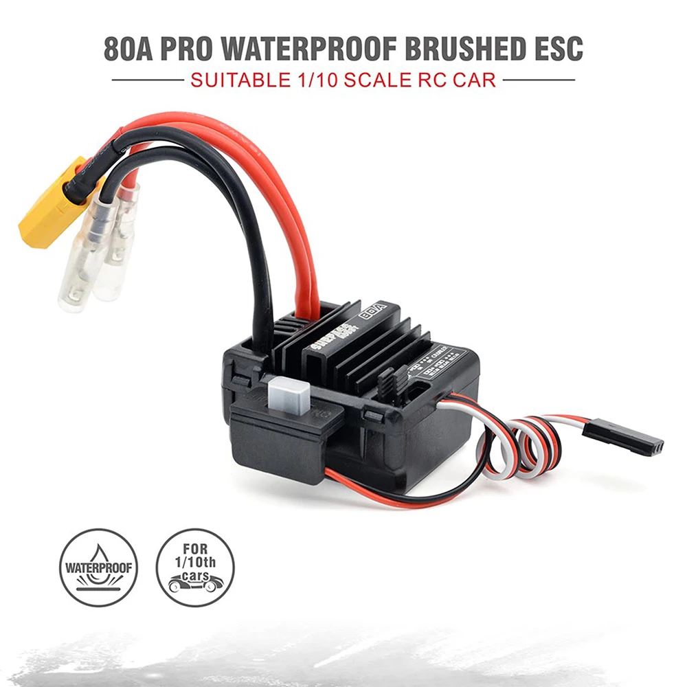 Connecteurs et câbles de l'ESC 80A Brossé SURPASSHOB BY pour RC crawler 1/10