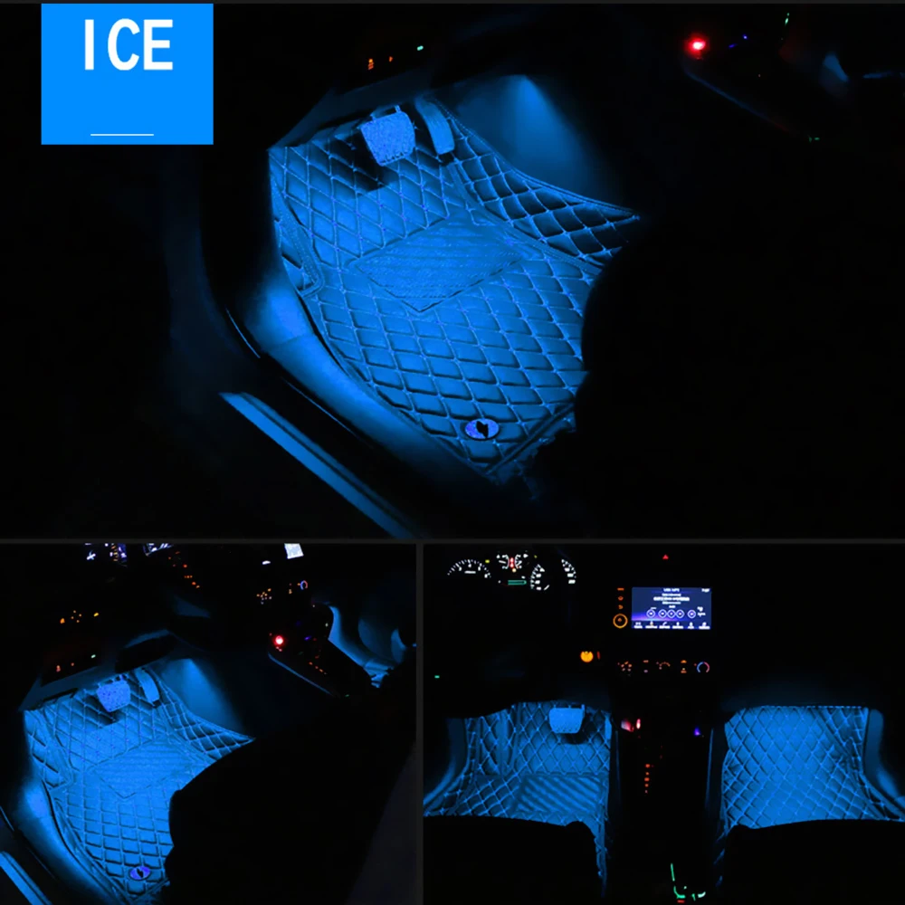 YOSOLO 1 комплект 4* 12LED авто украшение дистанционное управление атмосферные лампы автомобиля RGB полосы света автомобиля интерьерные огни