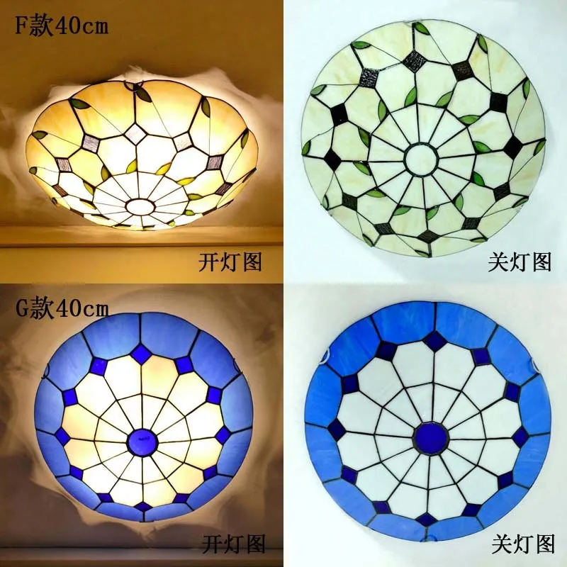 Европейский барокко цветок E27 110-240 В пастырской Потолочный Светильник Тиффани круглый Стекло абажур lamparas де techo abajur