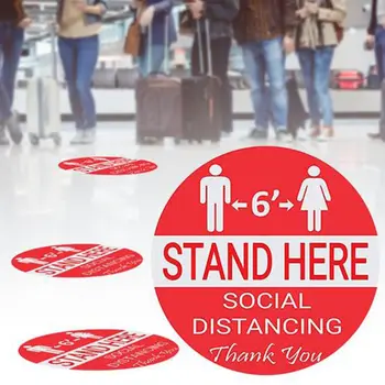 

Social Distance Wait Here Stand Here Keep 6ft in Between Distance Marker Floor Decal for Social Distance While in Line