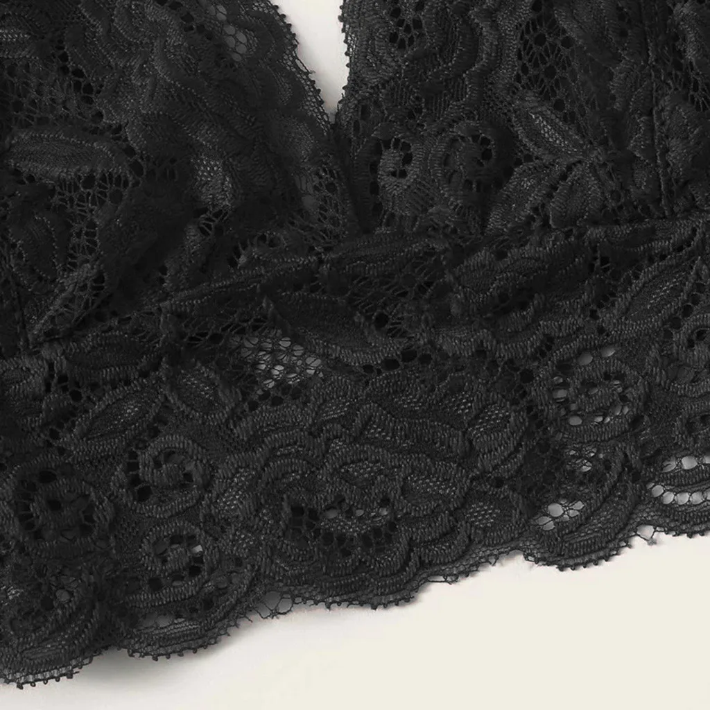 Women Plus Size Underwear Vest Crop Wireless Bra Lingerie Sexy V-Neck Sleepwear Lace Underwear Sexy Lingerie For Women Intimates