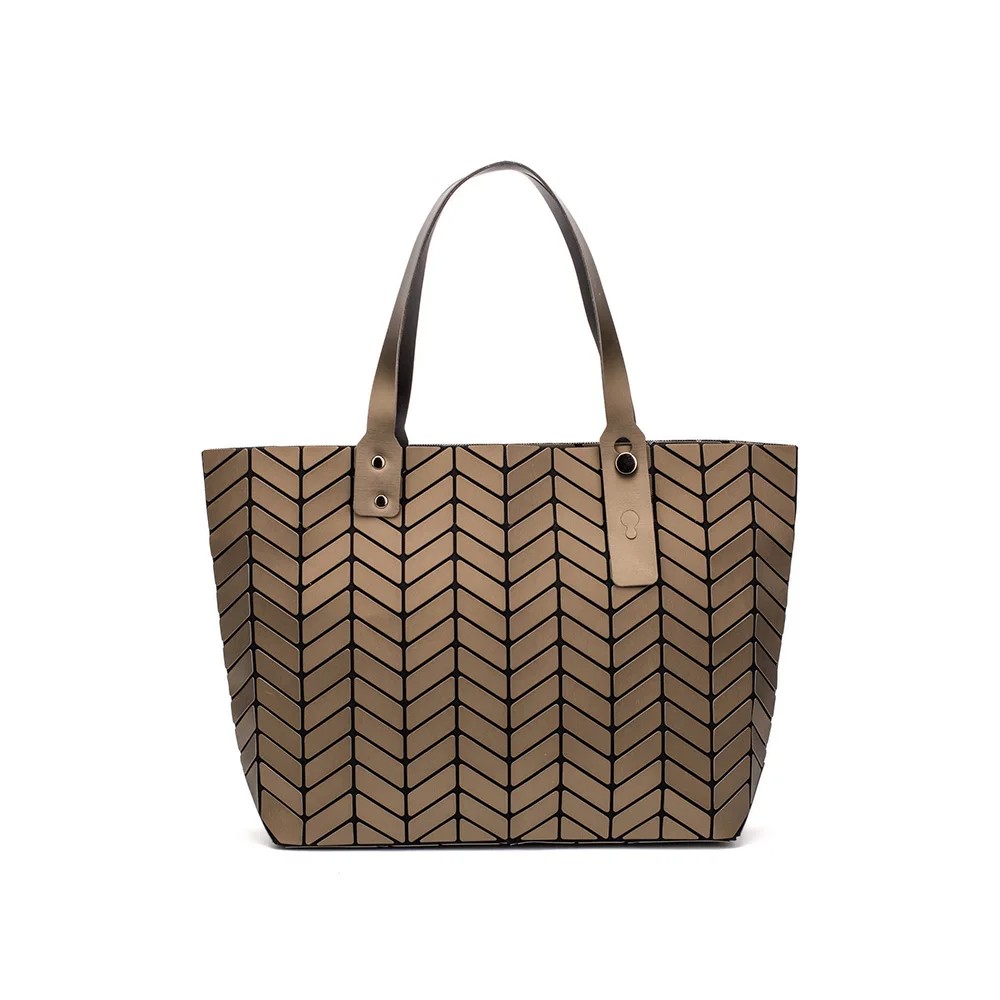 DIOMO сумки с верхней ручкой, матовые, Геометрические Волны, роскошные сумки, женские сумки-тоут, дизайнерские модные сумки через плечо - Цвет: Кофе