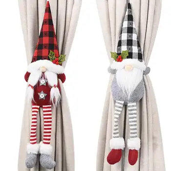 

Christmas Window Decorations, Cute Swedish Gnome Doll Curtain Tieback Hook for Home Holiday Décor