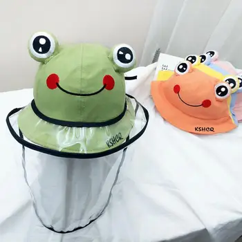 

Kids Cartoon Frog Anti-Droplet Removable Face Shield Bucket Hat Protective Cap