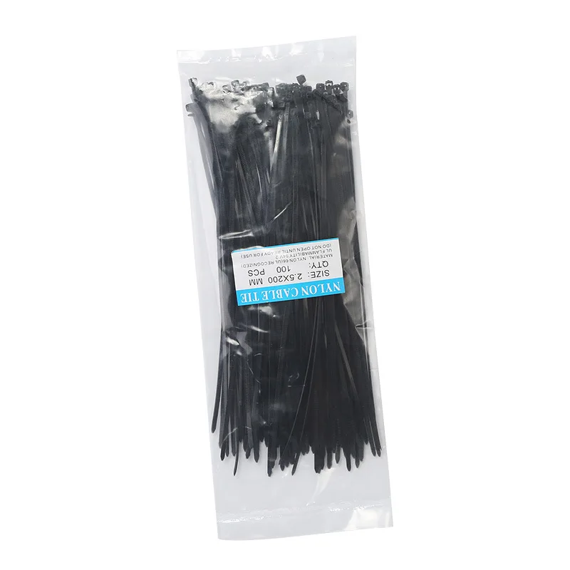 100 Pcs ABS Plastic Cable Ties Zip Fasten Wire Wrap Strap Fastening Multi-function automatic locking tie