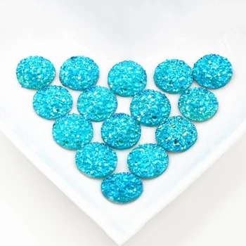 

New Fashion 40pcs 12mm Blue Color Flat back Resin Cabochons Cameo G5-02