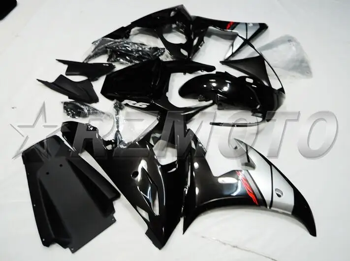 3 бесплатные подарки ABS обтекатель двигателя комплект подходит для YAMAHA YZF-R6 2003 2004 2005 R6 03 04 05 Полный обтекатели на заказ серебряный черный цвет