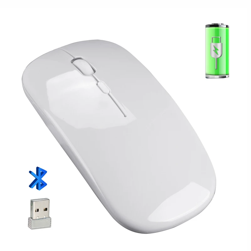 Беспроводная мышь Bluetooth 5 0 + 2 4 Ghz беспроводная с двойным режимом зарядки Бесшумная для ПК ноутбука