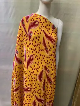 

High-end fashionable Gold yellow Lace Fabrics Brocade Lace 2020 Nigerian Tulle Mesh Brocade Jacquard Lace for Wedding Party