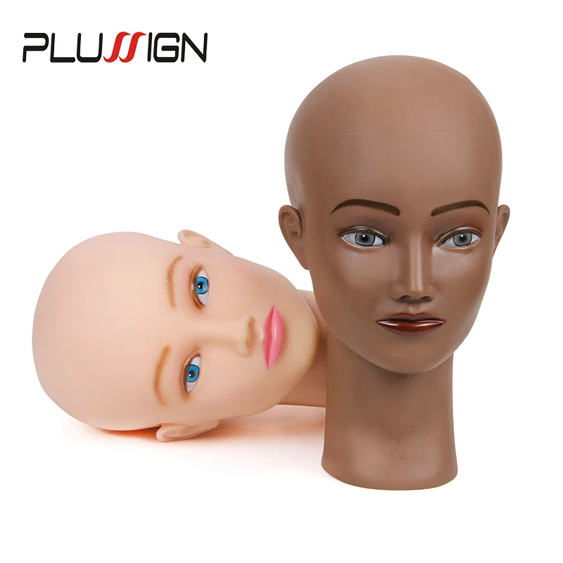 Wig Hat Display Black White 2 Colors Available Female Pvc Mannequin Head Practice Traning Manikin Bald Head With Clamp T-Pins