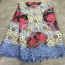 Высокое качество Новое поступление Анкара хлопковые восковые кружева восковая ткань африканская вышивка голландский воск с кружевной тканью WD1017118