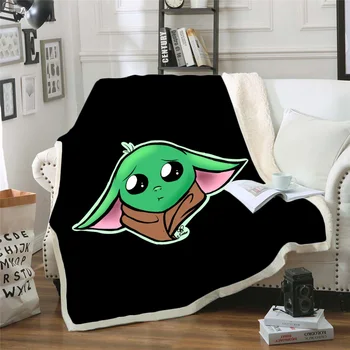 

Star Wars Baby Yoda 3d Printed Fleece Blanket for Beds Thick Quilt Fashion Bedspread Sherpa Throw Blanket Adults Kids 08
