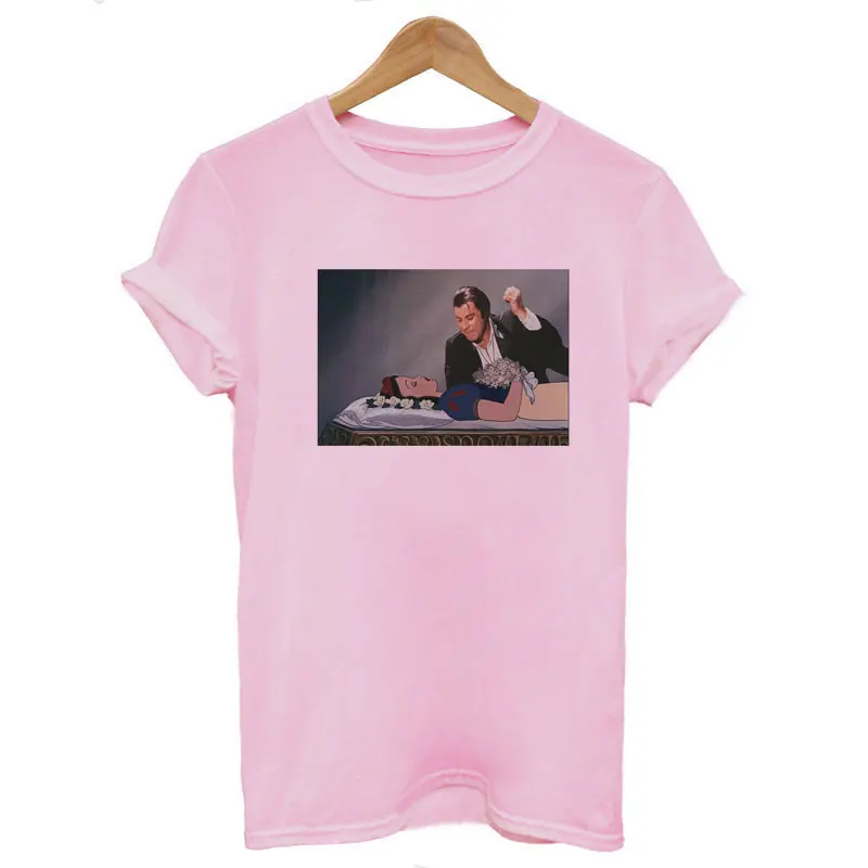 Пародия принцессы с принтом Харадзюку каваи Летняя женская одежда модная повседневная забавная Футболка женская уличная одежда Camiseta Mujer - Цвет: 2394-fen