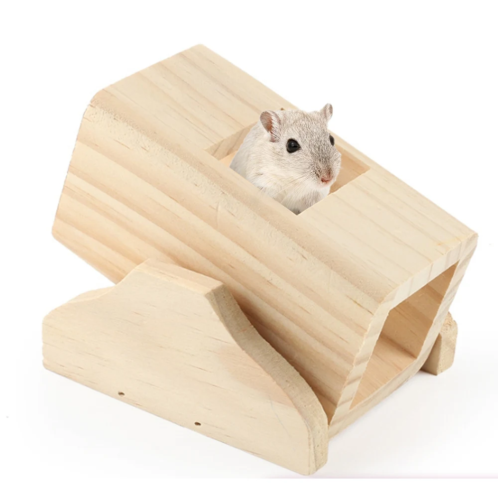 Маленький забавный питомец спрятать игрушки Аксессуары деревянная пористая клетка дом с тоннелем труба Крыса Мышь продукт животное хомяк Seesaw спортивная игрушка