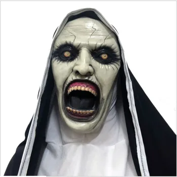 

Scare Halloween The Nun Horror Head Mask Costume Valak Scary Latex Full Head Masks