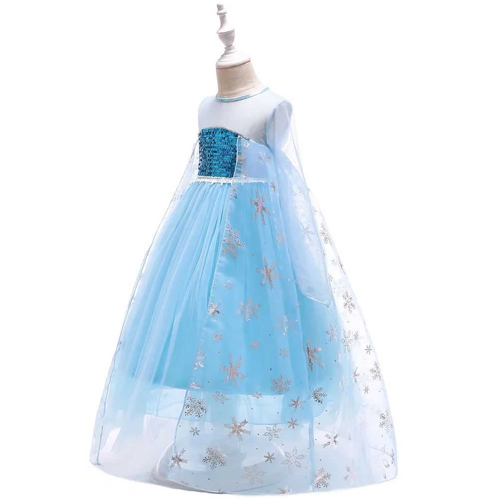 Europe And America New Style Sequin Mantle Mesh Dress Cosplay Ice Princess Dress Costume