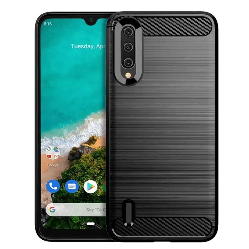 Чехол из углеродного волокна для Xiaomi Mi A3 lite CC9 9 Poco F3 M3 X3 5X 8 Lite CC9E 9T 10T Pro силиконовый