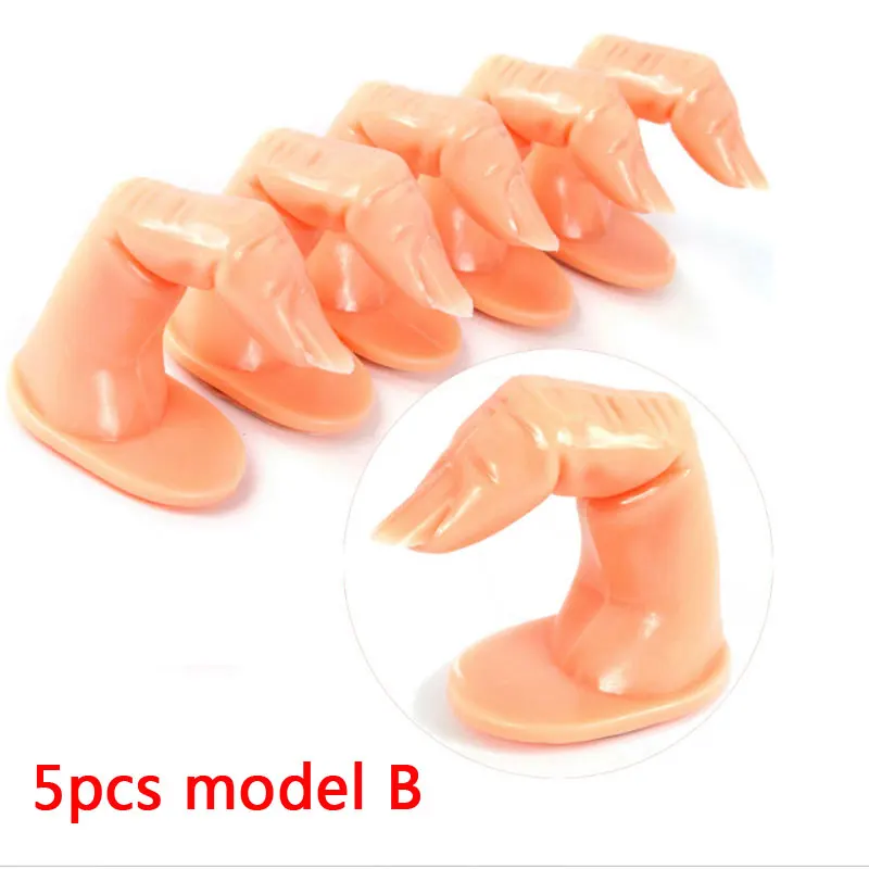 Nail Training Hand Nail Art Practice Model With Base Showing Shelf Manicurist Beginner Replace Finger Tips Nail Piece