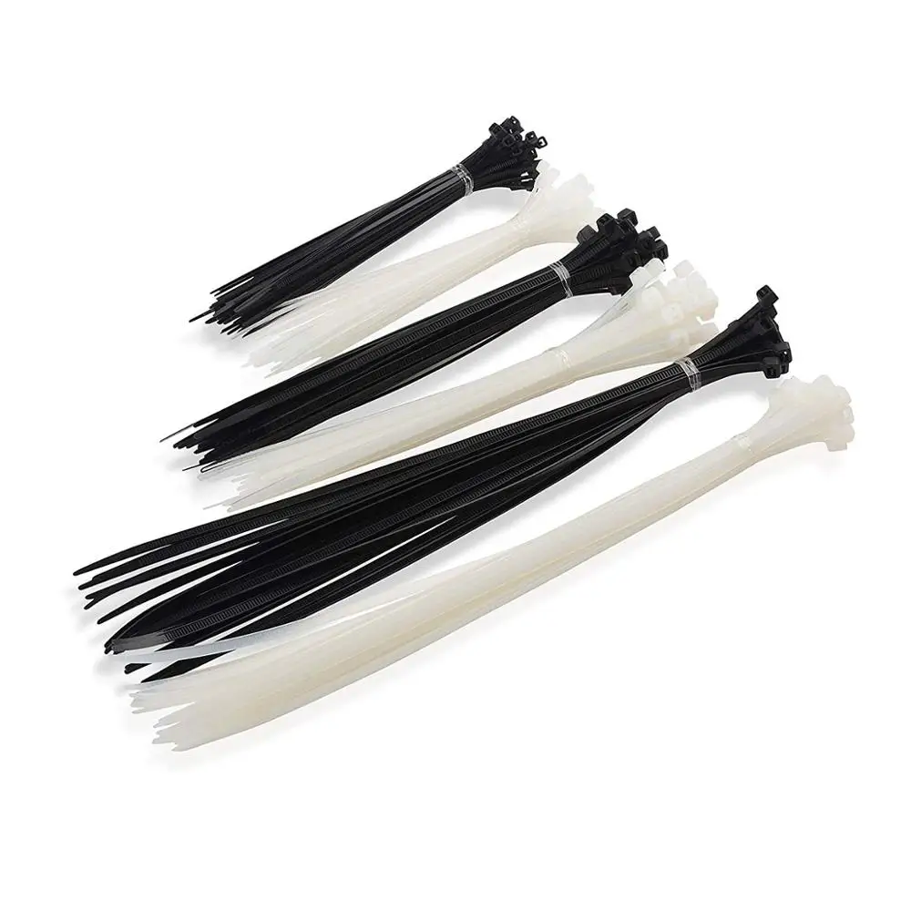 200 BLACK CABLE TIES 10/'/' Strong Nylon Plastic Zip Tie Strap Wire Black Ties